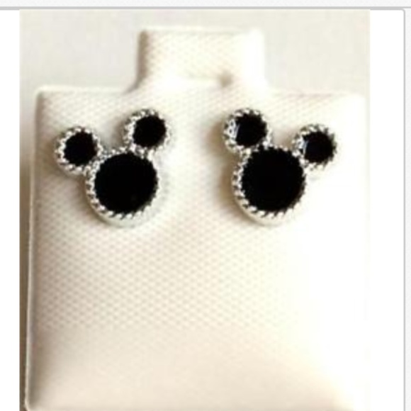 Black Enamel Mickey Mouse Ears Disney Earrings - Picture 6 of 8